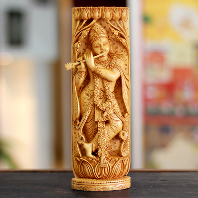 Wood sculpture, 'Hindu Romance' - Wood sculpture