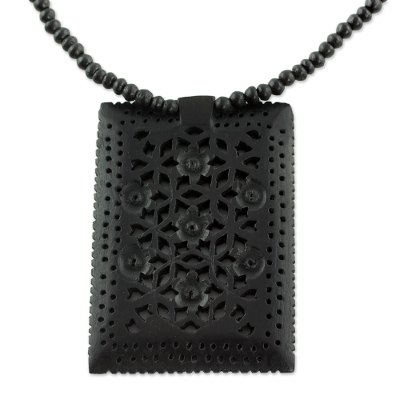 Ebony wood necklace