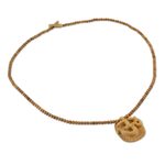 Wood pendant necklace, 'Vedic Om' - Wood pendant necklace