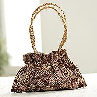 Beaded evening bag, 'Mughal Treasure' - Beaded evening bag