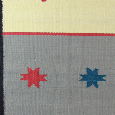 Baumwollteppich, (4x6,5) - Baumwoll-Dhurrie-Teppich aus Indien (4x6,5)