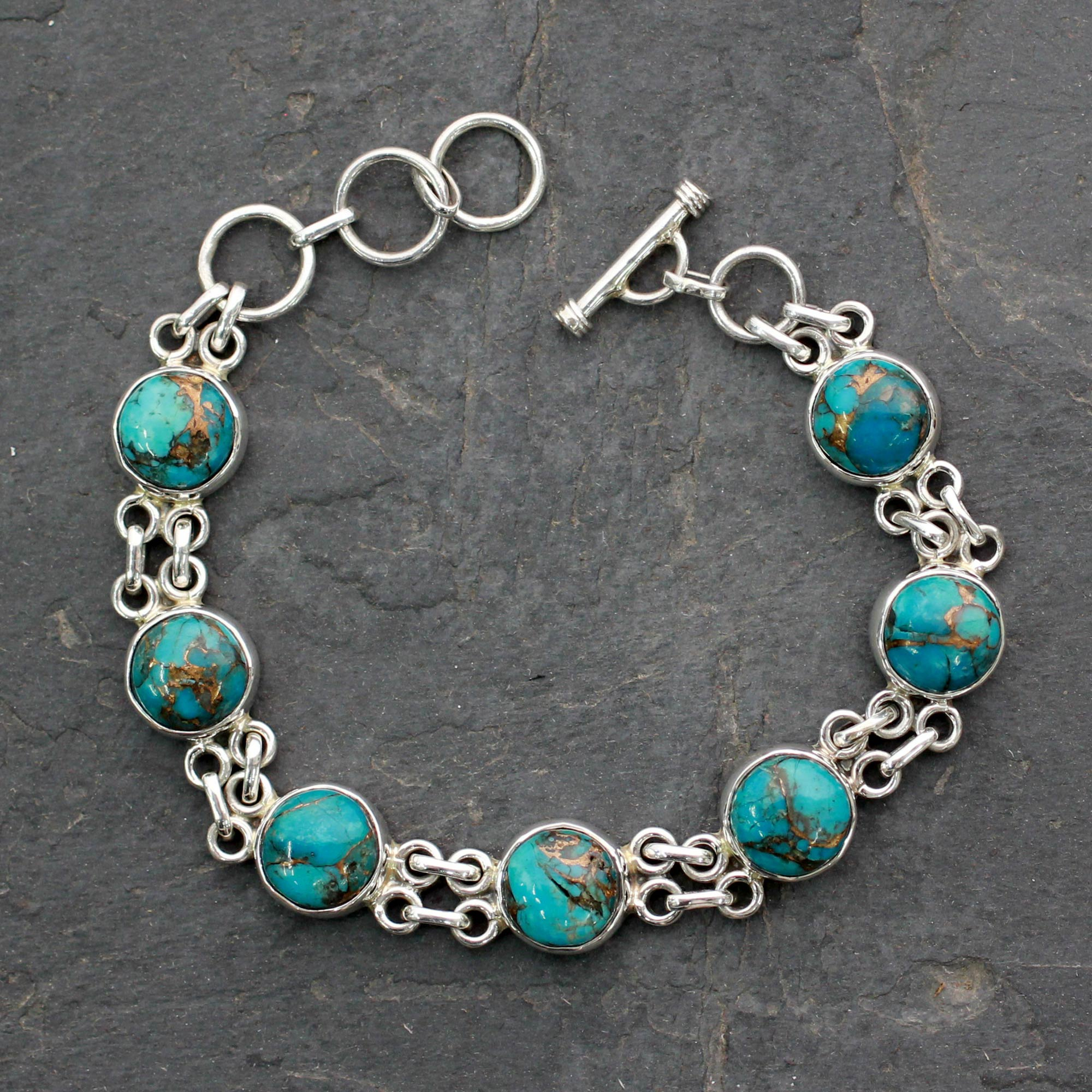 silver turquoise bracelet