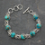 Sterling silver link bracelet, 'Sky Paths' - Silver and Comp Turquoise Bracelet from India Jewelry thumbail