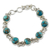 Sterling silver link bracelet, 'Sky Paths' - Silver and Comp Turquoise Bracelet from India Jewelry (image 2a) thumbail