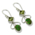 Peridot dangle earrings, 'Bollywood Green' - Peridot Comp Turquoise and Silver Artisan Crafted Earrings