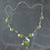 Peridot Y-necklace, 'Dew Blossom' - Green Turquoise and Peridot Handmade Necklace from India thumbail