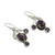 Amethyst dangle earrings, 'Dew Blossom' - Purple Turquoise and Amethyst Handmade Earrings from India