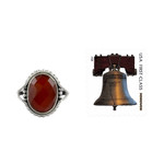 Carnelian cocktail ring, 'Sun Afire' - Carnelian Ring Artisan Crafted Sterling Silver Jewelry