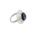 Sterling silver flower ring, 'Violet Blossom' - Purple Composite Turquoise Ring