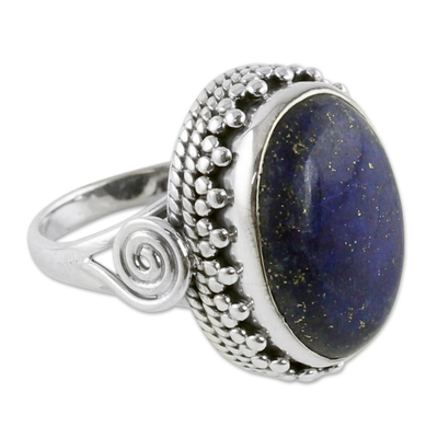 Handcrafted Sterling Silver and Lapis Lazuli Cocktail Ring