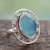 Chalcedony cocktail ring, 'Mumbai Sky' - Modern Silver Ring with Blue Chalcedony thumbail