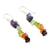 Peridot and carnelian cluster earrings, 'Color Mantra' - Artisan Crafted 7 Stone Chakra Earrings (image 2b) thumbail