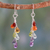 Garnet and carnelian cluster earrings, 'Vibrancy' - Colorful Multi-Gem Cluster Earrings from India thumbail