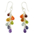 Garnet and carnelian cluster earrings, 'Vibrancy' - Colorful Multi-Gem Cluster Earrings from India thumbail