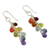 Garnet and carnelian cluster earrings, 'Vibrancy' - Colorful Multi-Gem Cluster Earrings from India (image 2b) thumbail