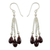 Garnet dangle  earrings, 'Sparkling Wine' - Handcrafted Indian Earrings with Garnet