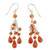 Carnelian waterfall earrings, 'Fiery Cascade' - Carnelian Earrings
