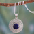 Lapis lazuli pendant necklace, 'Mystical Shield' - Sterling Silver and Lapis Lazuli Necklace from India Jewelry thumbail