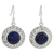 Lapis lazuli dangle earrings, 'Mystical Shield' - Sterling Silver and Lapis Lazuli Earrings from India Jewelry (image 2a) thumbail