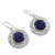 Lapis lazuli dangle earrings, 'Mystical Shield' - Sterling Silver and Lapis Lazuli Earrings from India Jewelry (image 2b) thumbail