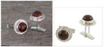 Mahogany obsidian cufflinks, 'Enigma' - Handcrafted Mahogany Obsidian Cufflinks