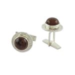 Mahogany obsidian cufflinks, 'Enigma' - Handcrafted Mahogany Obsidian Cufflinks