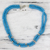 Collar de hilo de calcedonia - Collar artesanal de dos vueltas de calcedonia azul
