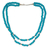 Collar de hilo de calcedonia - Collar artesanal de dos vueltas de calcedonia azul