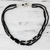 Onyx-Strang-Halskette - Handgefertigte dreisträngige Halskette aus schwarzem Onyx