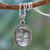 Tourmalinated quartz pendant necklace, 'Forest Moon' - Tourmalinated Quartz Necklace India Sterling Silver Jewelry thumbail
