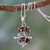 Garnet pendant necklace, 'Sonnet' - India Jewelry Garnet Pendant Necklace (image 2) thumbail