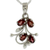 Garnet pendant necklace, 'Sonnet' - India Jewelry Garnet Pendant Necklace