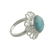 Larimar flower ring, 'Azure Blossom' - Larimar Single Stone Ring