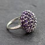Amethyst cluster ring, 'Jacaranda' - Handmade Amethyst Cluster Ring