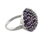 Amethyst cluster ring, 'Jacaranda' - Handmade Amethyst Cluster Ring