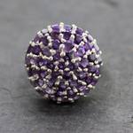 Amethyst cluster ring, 'Jacaranda' - Handmade Amethyst Cluster Ring