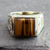 Men's tiger's eye ring, 'Warmth' - Hand Crafted Sterling Silver and Tiger Eye Men's Ring (image 2c) thumbail