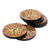 Glass coasters, 'Earth's Vanity' (set of 6) - Round Glass Tile Coasters Handcrafted in India (set of 6) (image 2a) thumbail