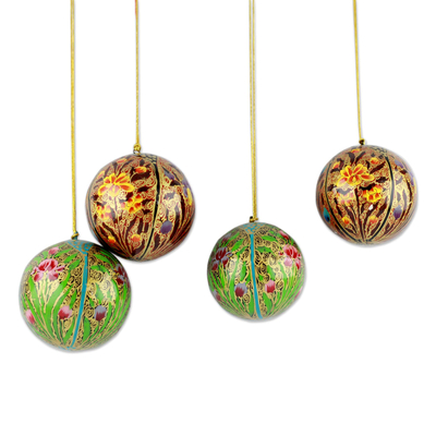 UNICEF Market | Set of 4 Handmade Floral Christmas Ornaments from India ...