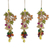 Beaded ornaments, 'Bells and Mistletoe' (set of 3) - Embroidered Beaded Ornaments from India (set of 3) (image 2a) thumbail