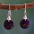 Sterling silver dangle earrings, 'Moon of Enigma' - Purple Turquoise Sphere Earrings India Artisan Jewelry (image 2) thumbail