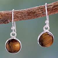 Featured review for Tigers eye dangle earrings, Lucky Hunch
