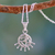 Sterling silver pendant necklace, 'Flames of Faith' - Handmade Sterling Silver Om Necklace