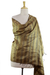 Silk shawl, 'Natural Splendor' - Handwoven Tussar Silk Shawl (image 2a) thumbail