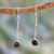 Amethyst dangle earrings, 'Pendulum' - Modern Silver Earrings with Amethyst thumbail