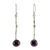 Amethyst dangle earrings, 'Pendulum' - Modern Silver Earrings with Amethyst (image 2a) thumbail