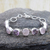 Rose quartz and amethyst link bracelet, 'Spiritual Romance' - Sterling Silver Bracelet with Rose Quartz and Amethyst thumbail