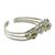 Citrine cuff bracelet, 'Golden Hearts' - Citrine Hearts in Sterling Silver Cuff Bracelet