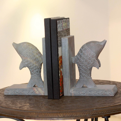 White and American Elm Bookends Carved in wood Handmade in Canada