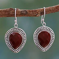 Jasper dangle earrings, Facets of Fire